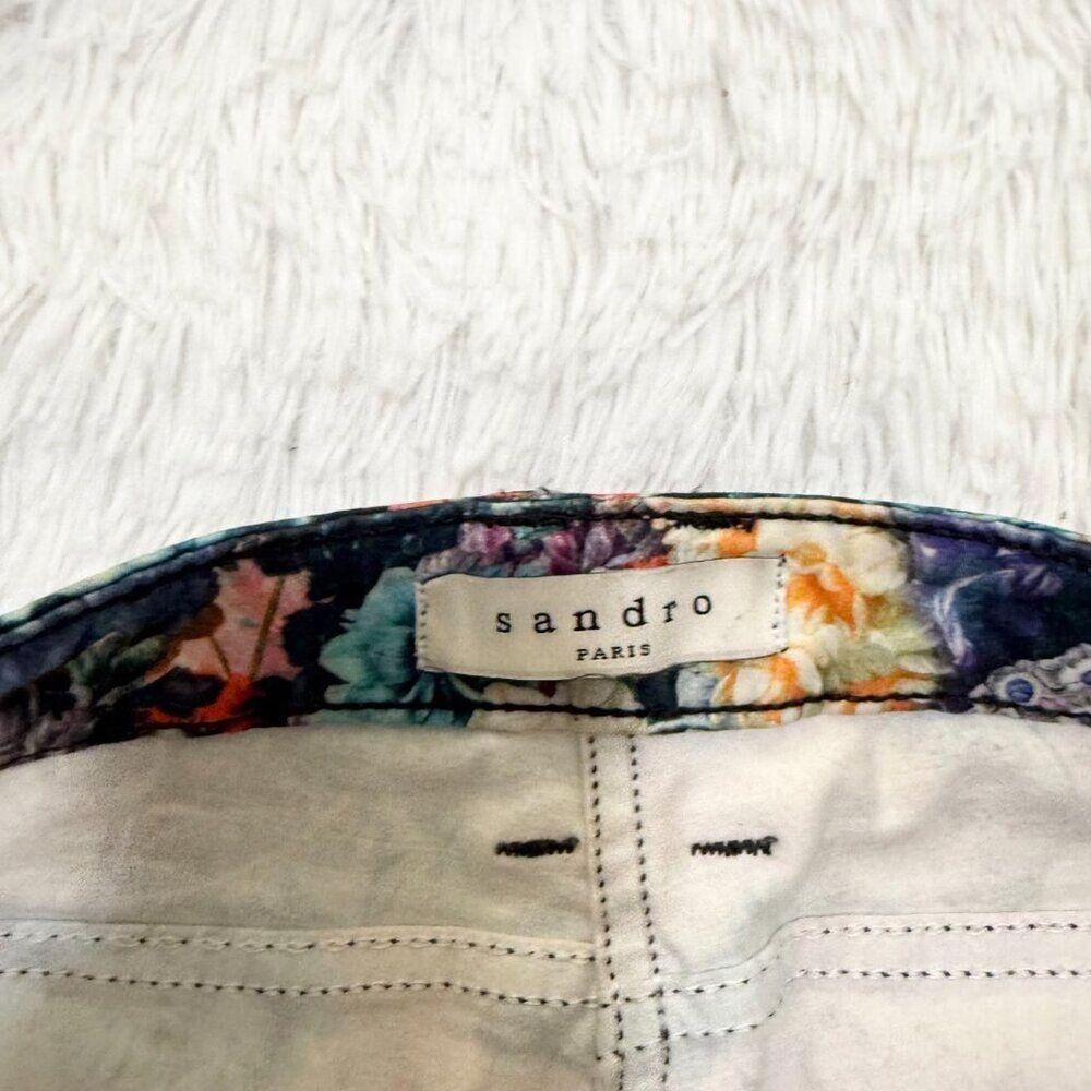 Women Sandro Flora Mid Waist Denim Skinny Jeans Vintage In Multi Color Size US 6 - Picture 6 of 8